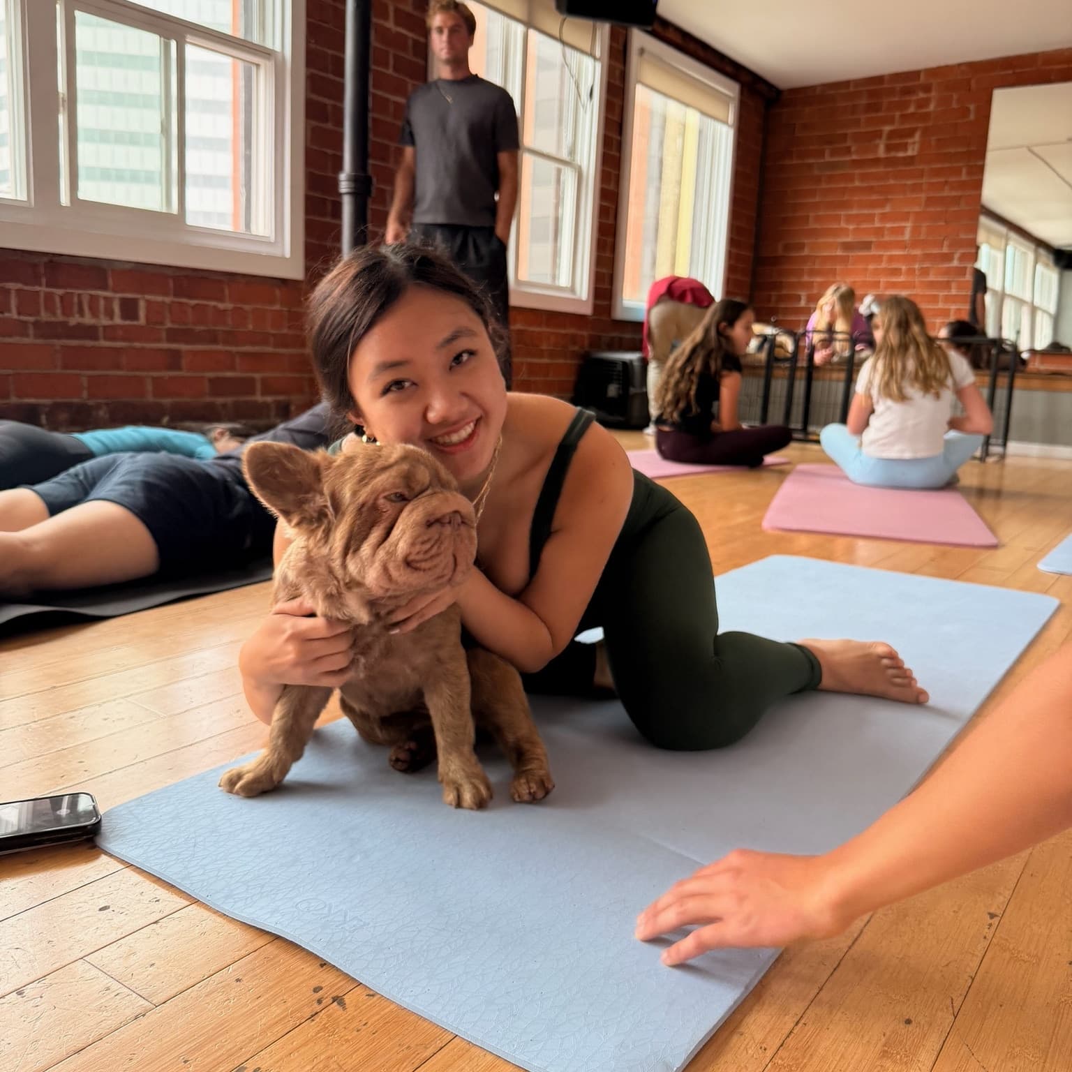 Yoga with puppies